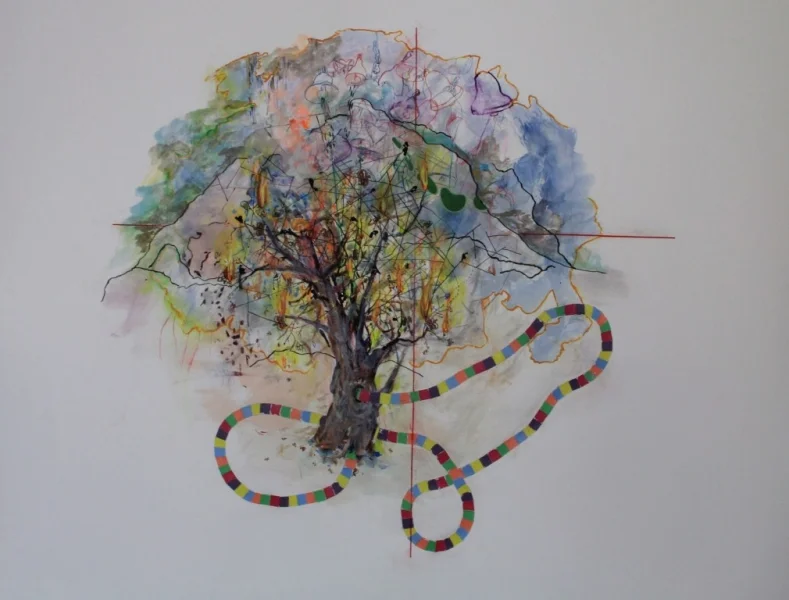  Applied Grace 2012 Gouache, acrylic, graphite, Letraset and Pantone paper on paper 50 x 38 in, 127 x 96.52 cm 