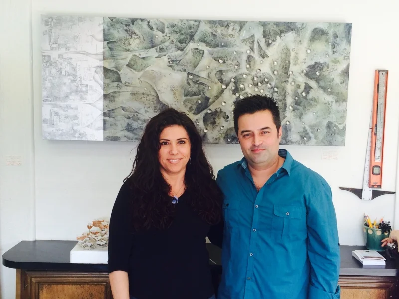  Alexis with visual artist Christine Cassano. 2-21-15  Photo credit: Ted Decker 