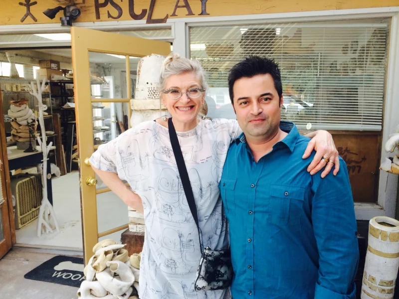  Alexis with visual artist Patricia Sannit. 2-21-15  Photo credit: Ted Decker 