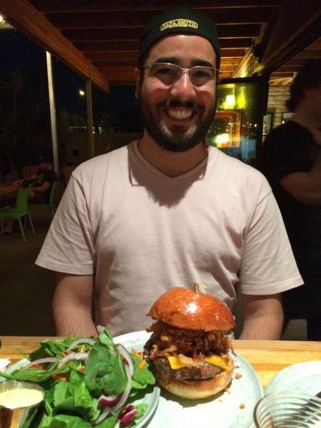  Felipe with the Great American Hamburger, Angel's Trumpet, Phoenix  11-6-14 