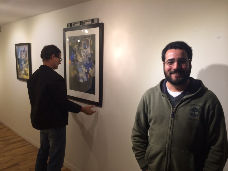  Brent Bond with Felipe Góes at installation of Falah's exhibition  12-18-24 