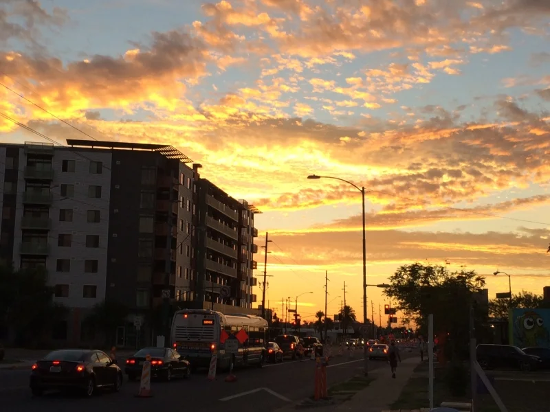  Phoenix sunset, exhibition opening night  10-17-14 
