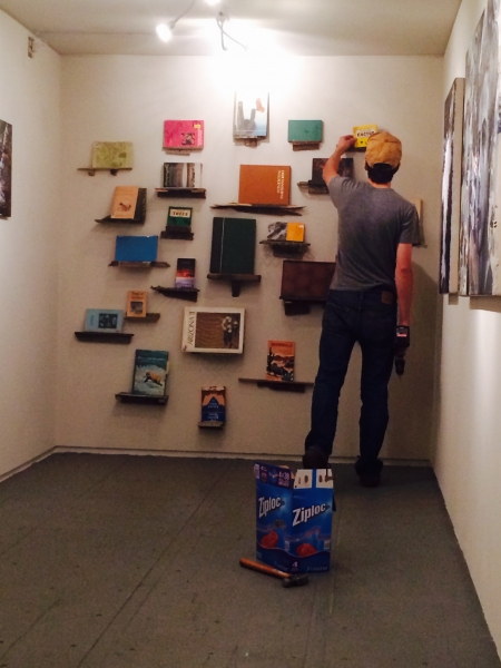 Ben working on his back wall installation, 2-19-15 