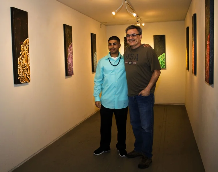 Edgar with friend, Third Friday, 10-16-15. Photo credit - Tania Ritko