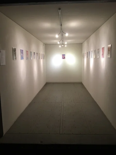  Installation view. Onloaded-Kelsey Duff, Anonymous Self-Portraits, Opening night, 11-20-15 