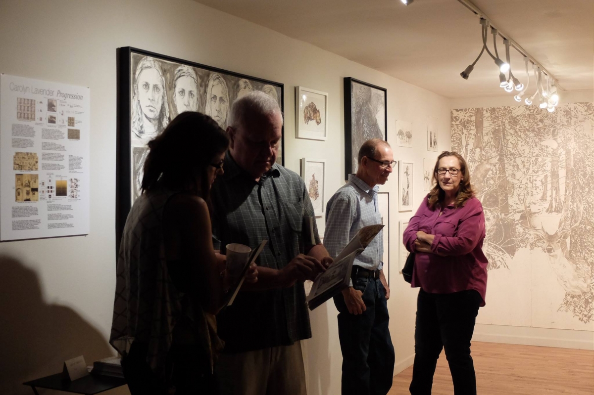  Visitors to Carolyn Lavender's exhibition. 3-18-16. Photo credit Salman Alwastey  Photo credit: Ted Decker 