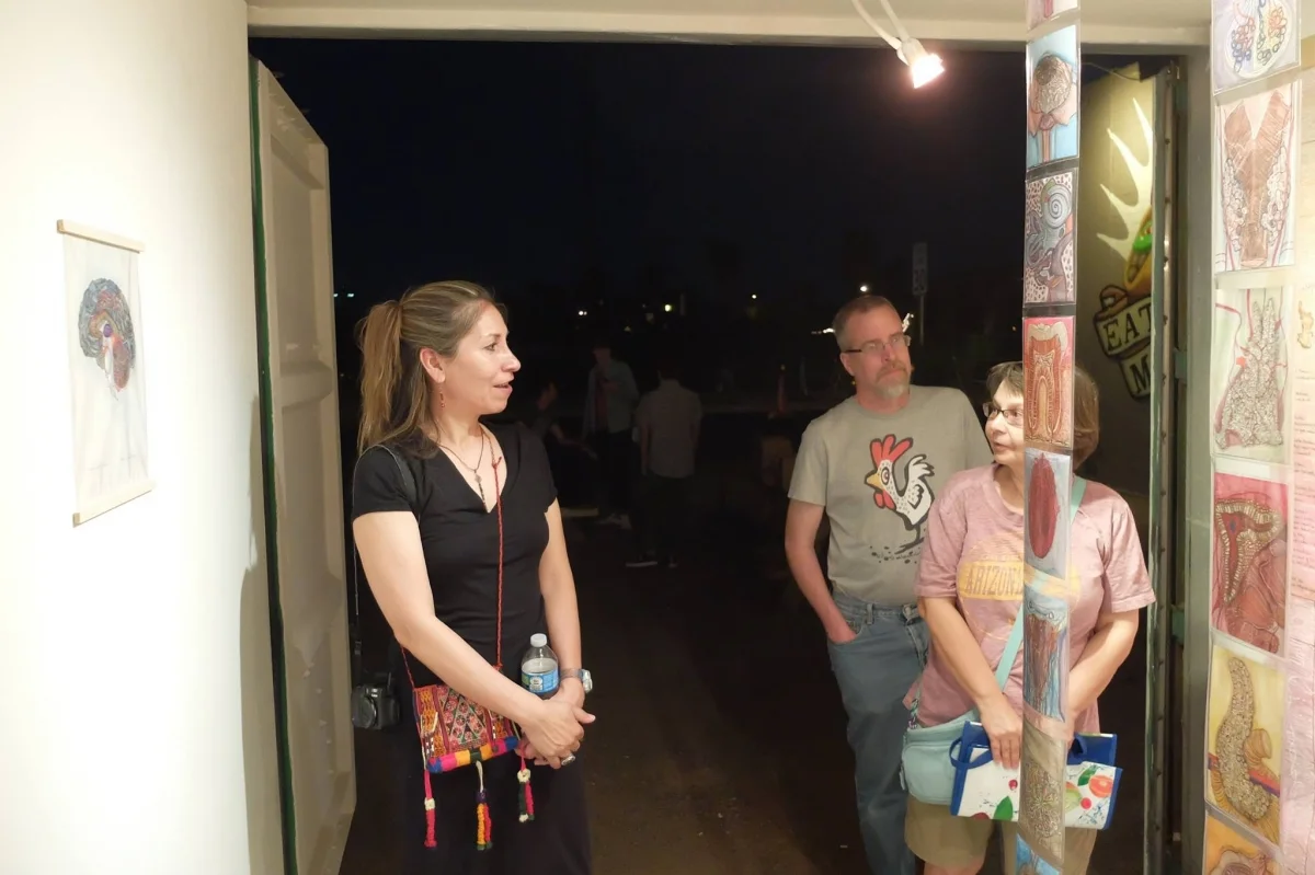  Visitors to Monica Aissa Martinez's exhibition, 3-17-16. Photo credit Salman Alwastey.Photo credit: Ted Decker 