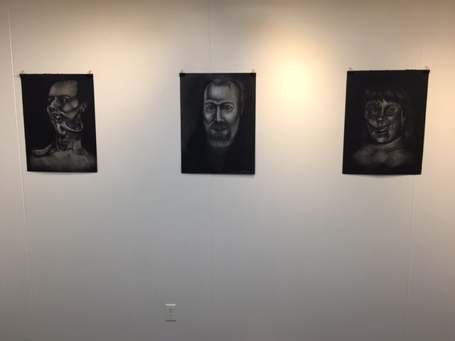  Kat McGrath and Christian Stewart charcoal drawings, 4-16-16 