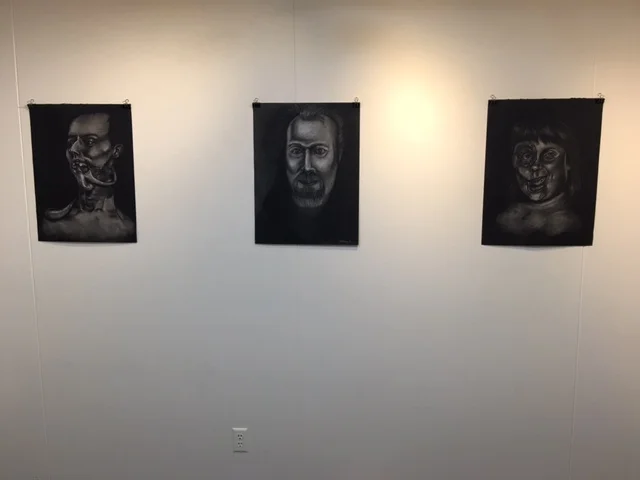 Kat McGrath and Christian Stewart charcoal drawings, 4-16-16