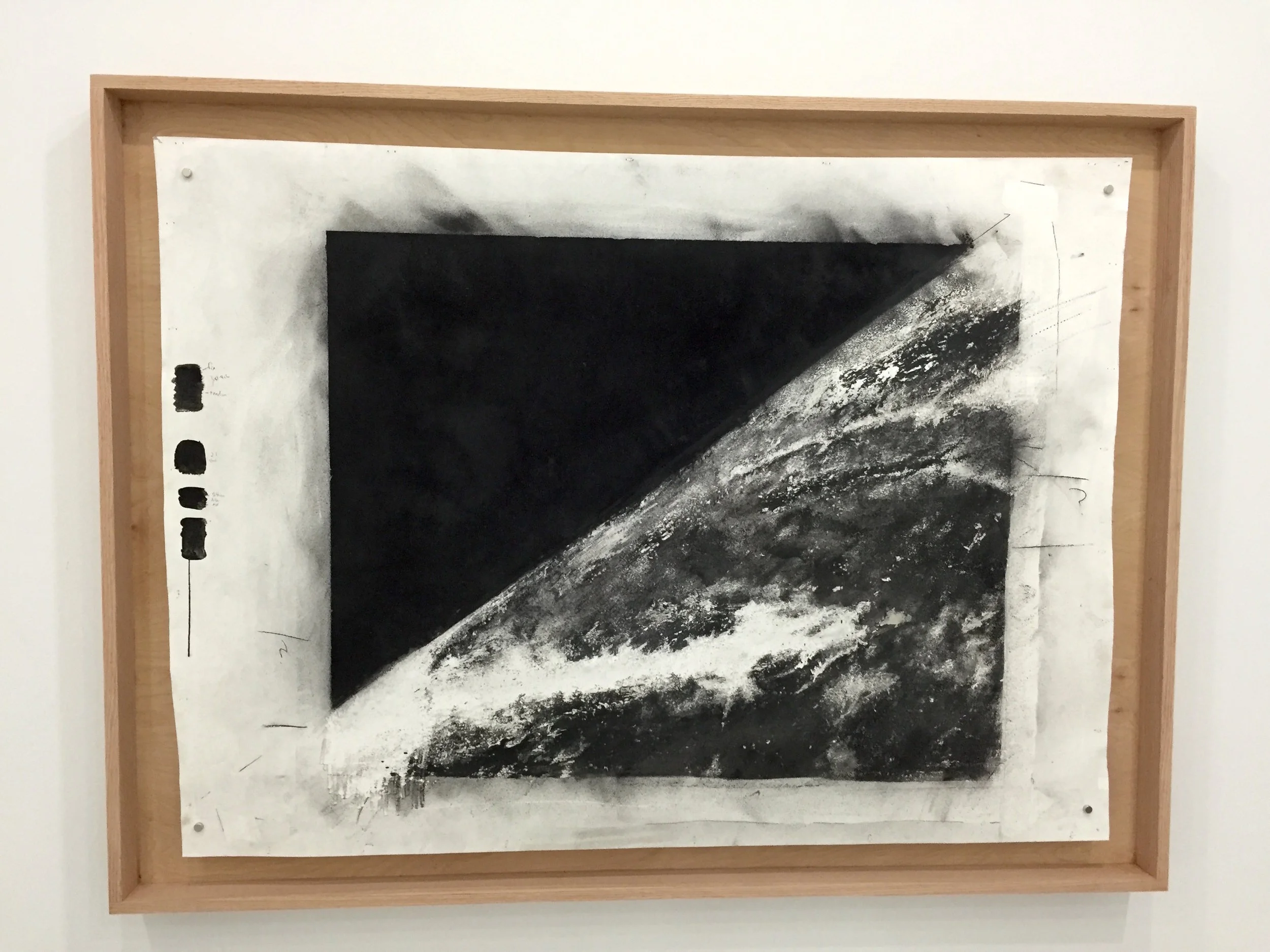 Joseph G. Cruz, Powdered Shrapnel from a V2 Rocket, Charcoal, archival water paper, wood, 2014, 48x65x3 in, Courtesy Artist..jpg