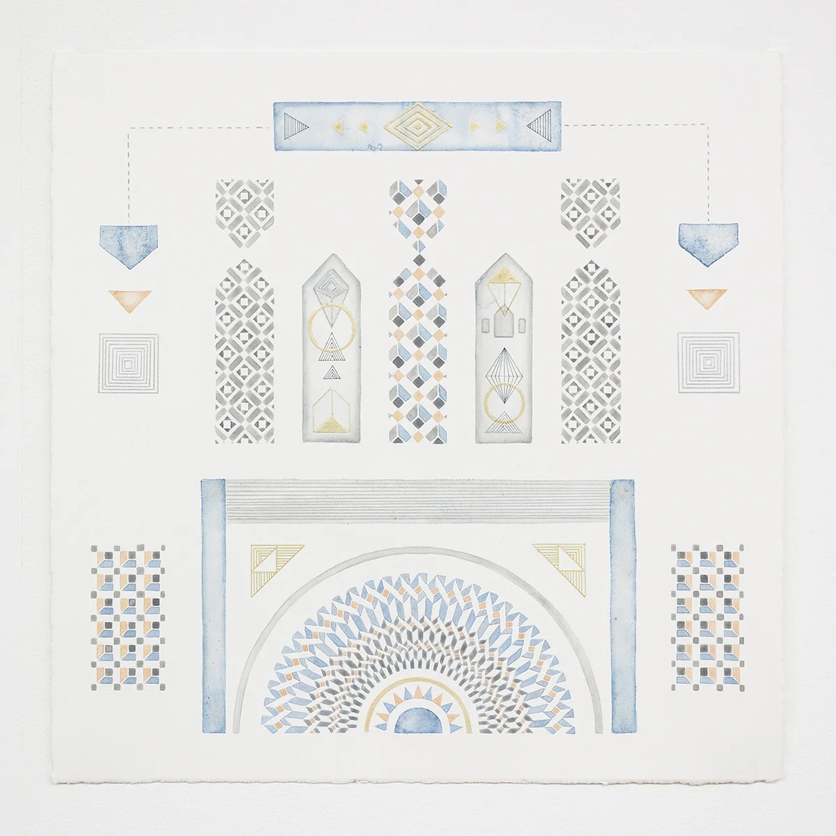 Entrance acrylic, pen and colour pencil on paper, 40 x 40cm