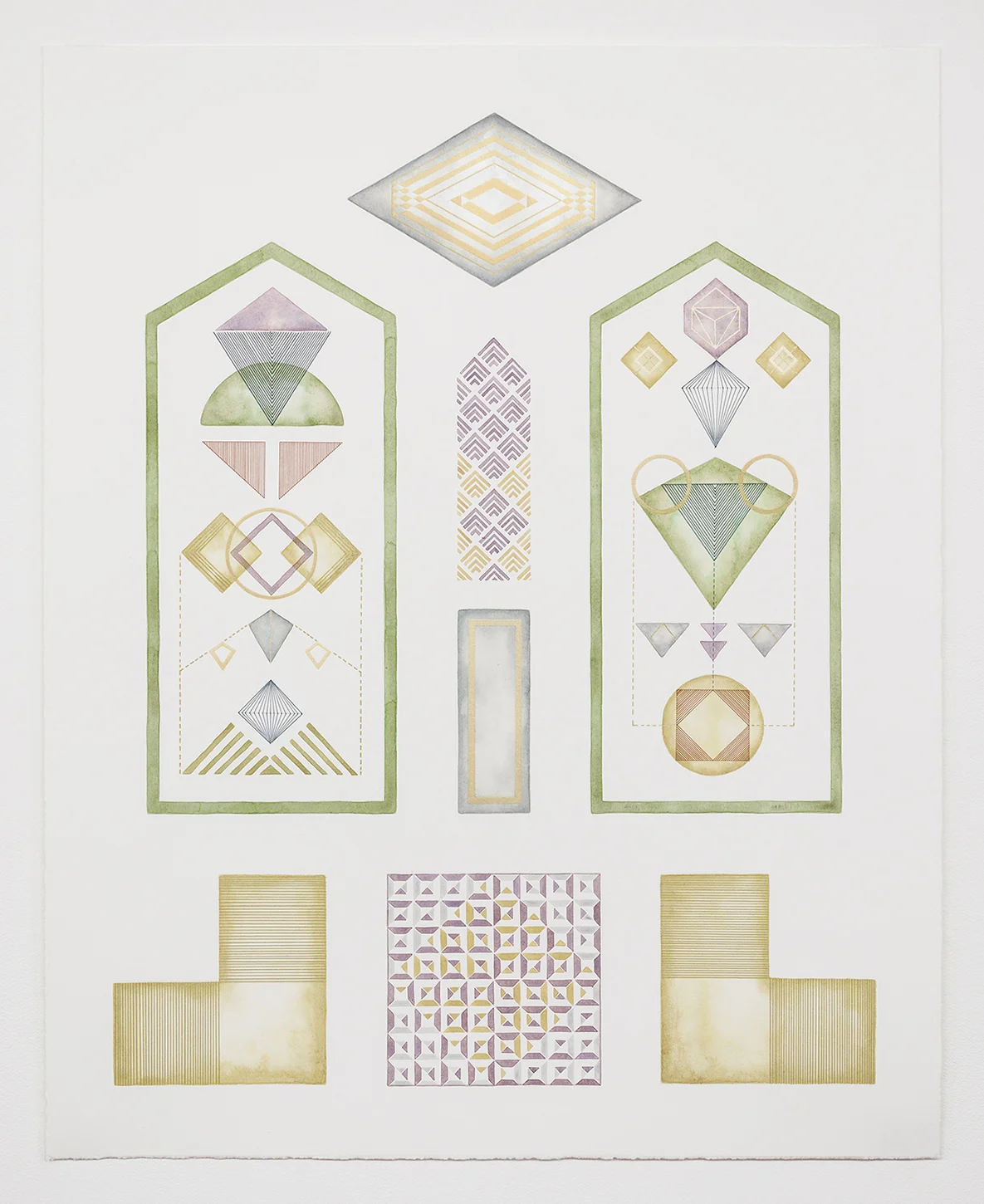 Recollection #3 acrylic and pen on paper, 75 x 60 cm