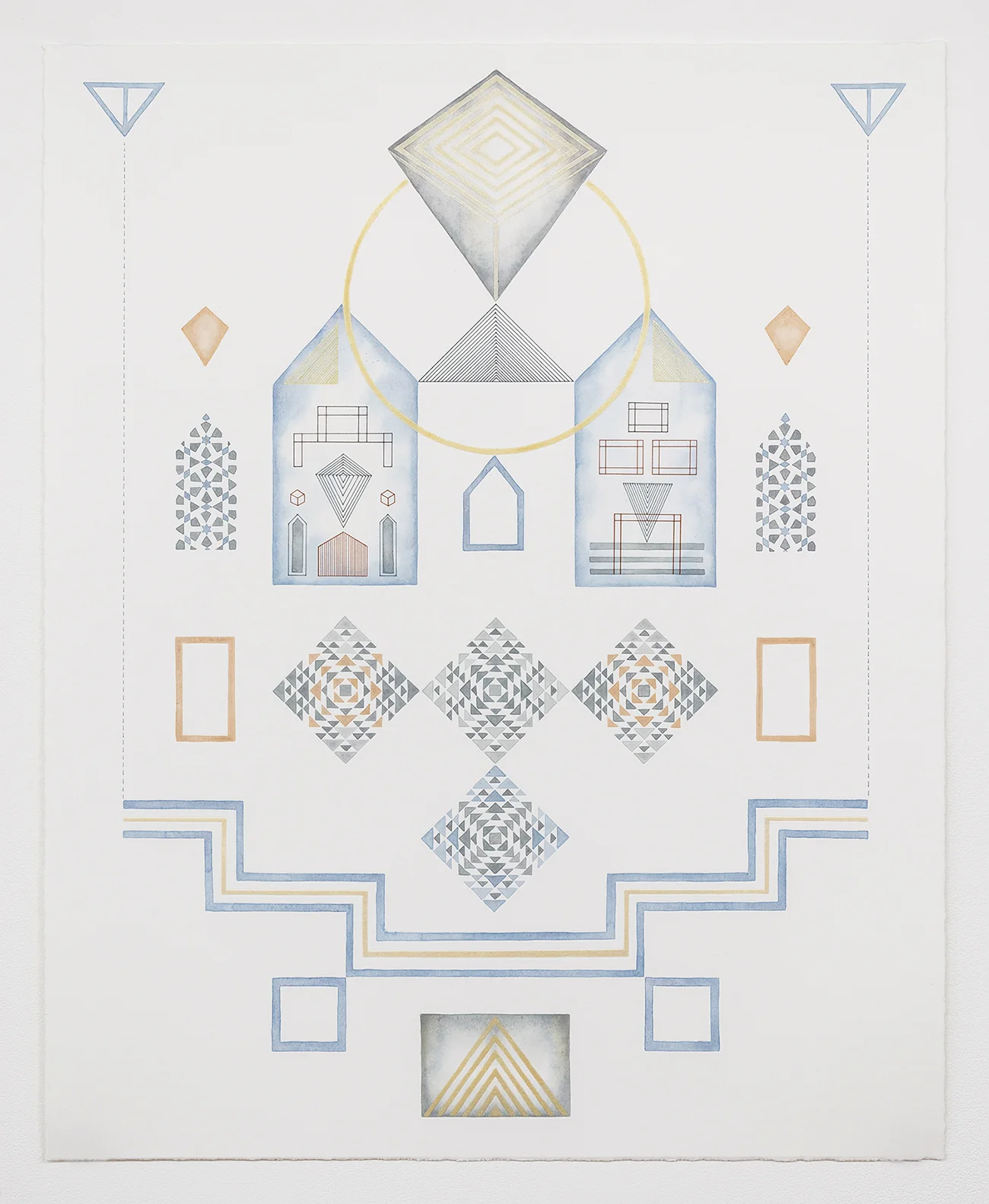 Recollection #4 acrylic and pen on paper, 75 x 60 cm