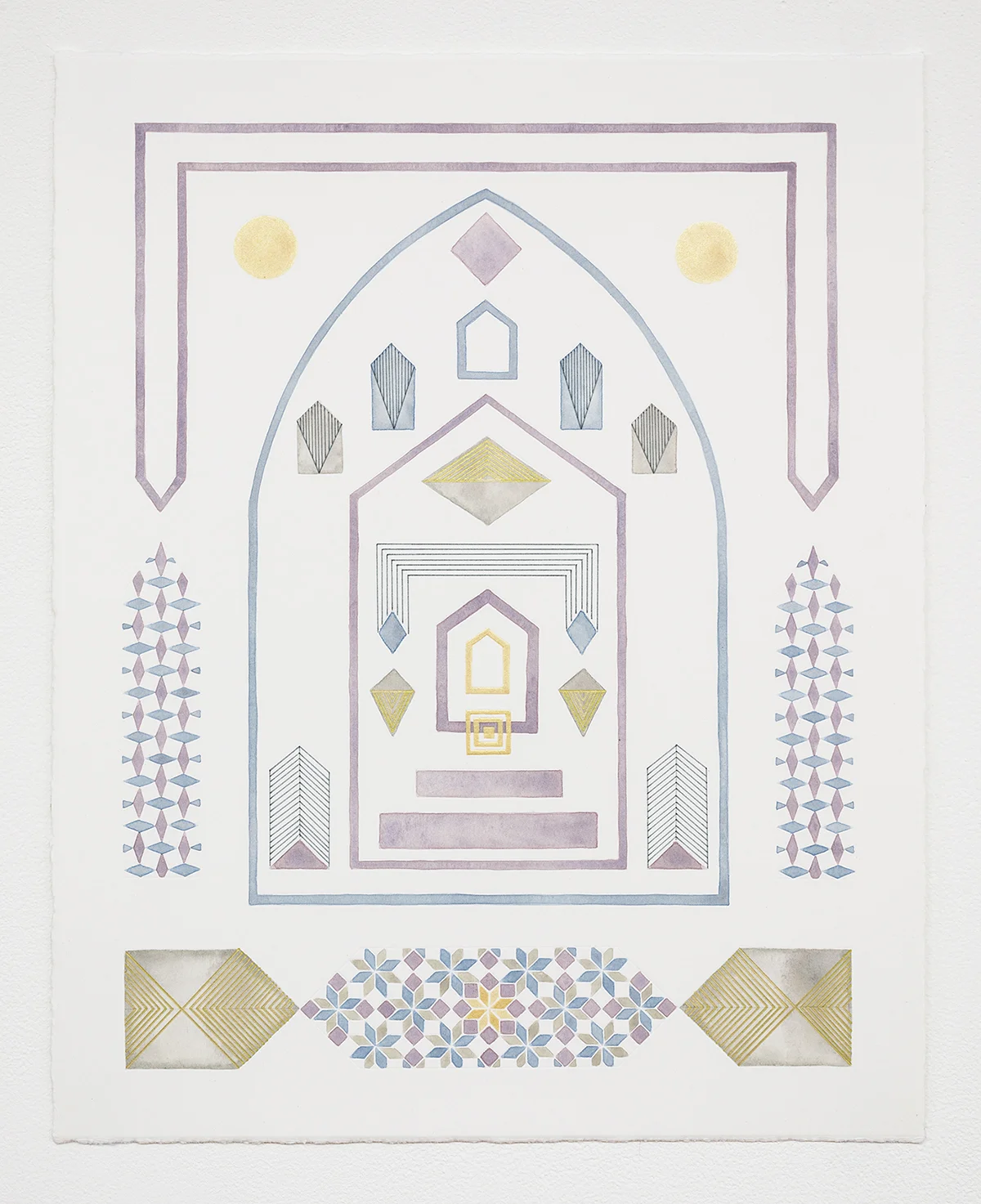 Revisitation #3 acrylic and pen on paper, 40 x 32cm