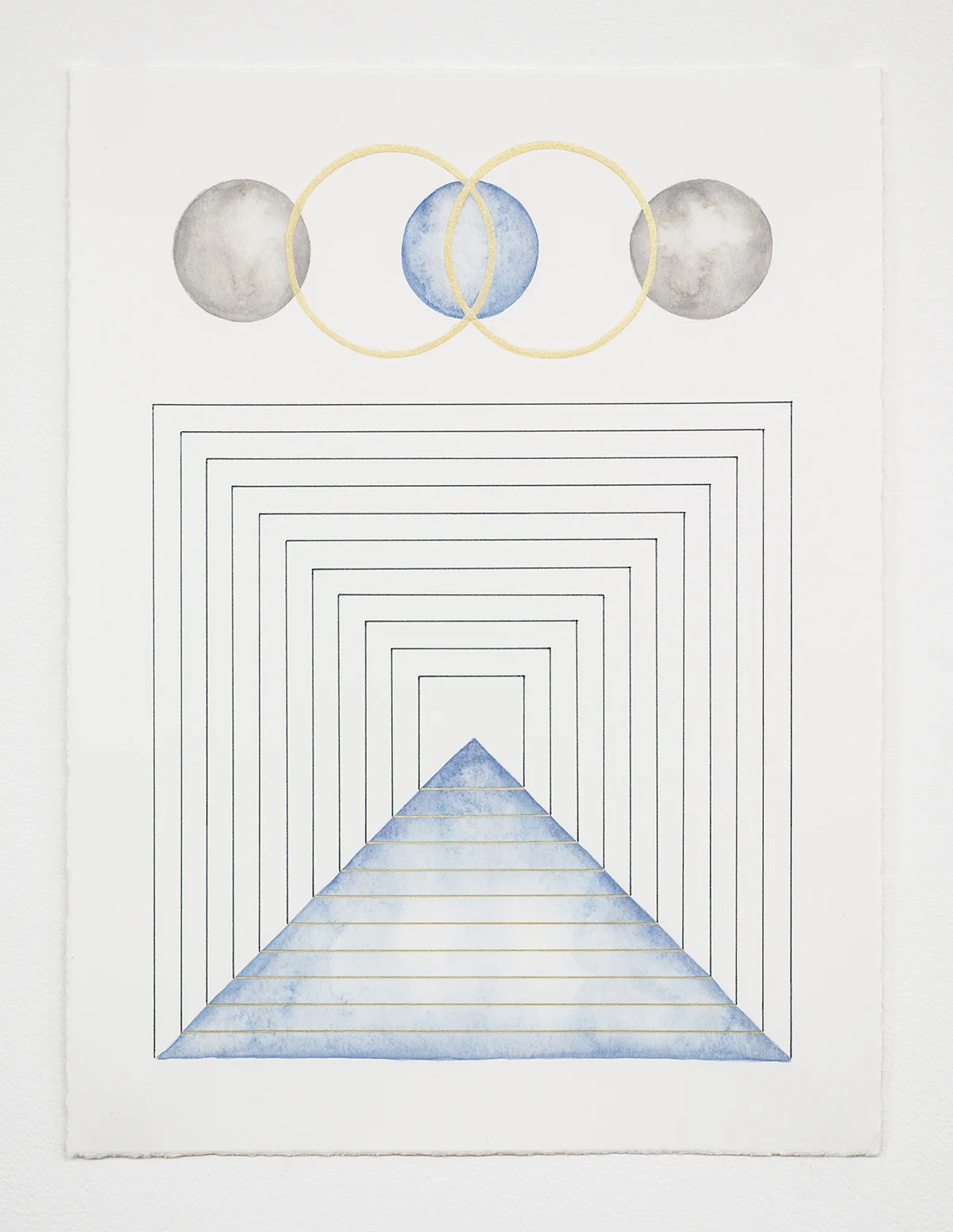 Unfolding #1 acrylic and pen on paper, 40 x 30cm