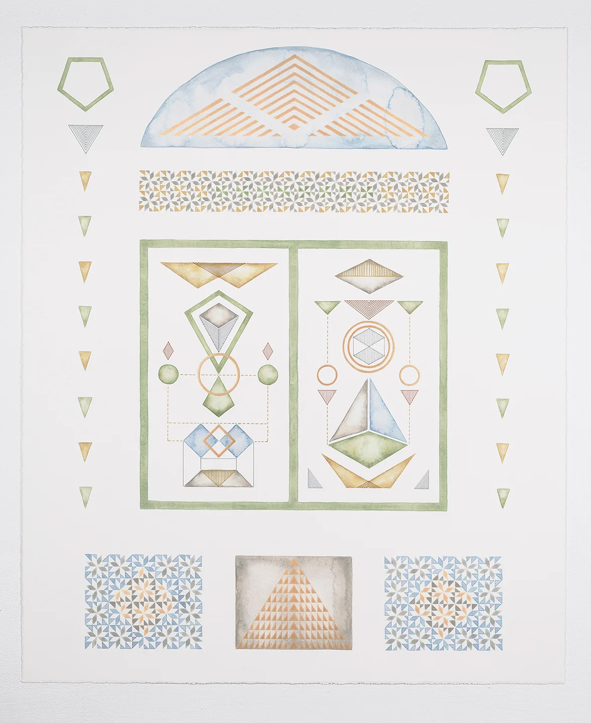 Recollection #5 acrylic and pen on paper, 75 x 60 cm