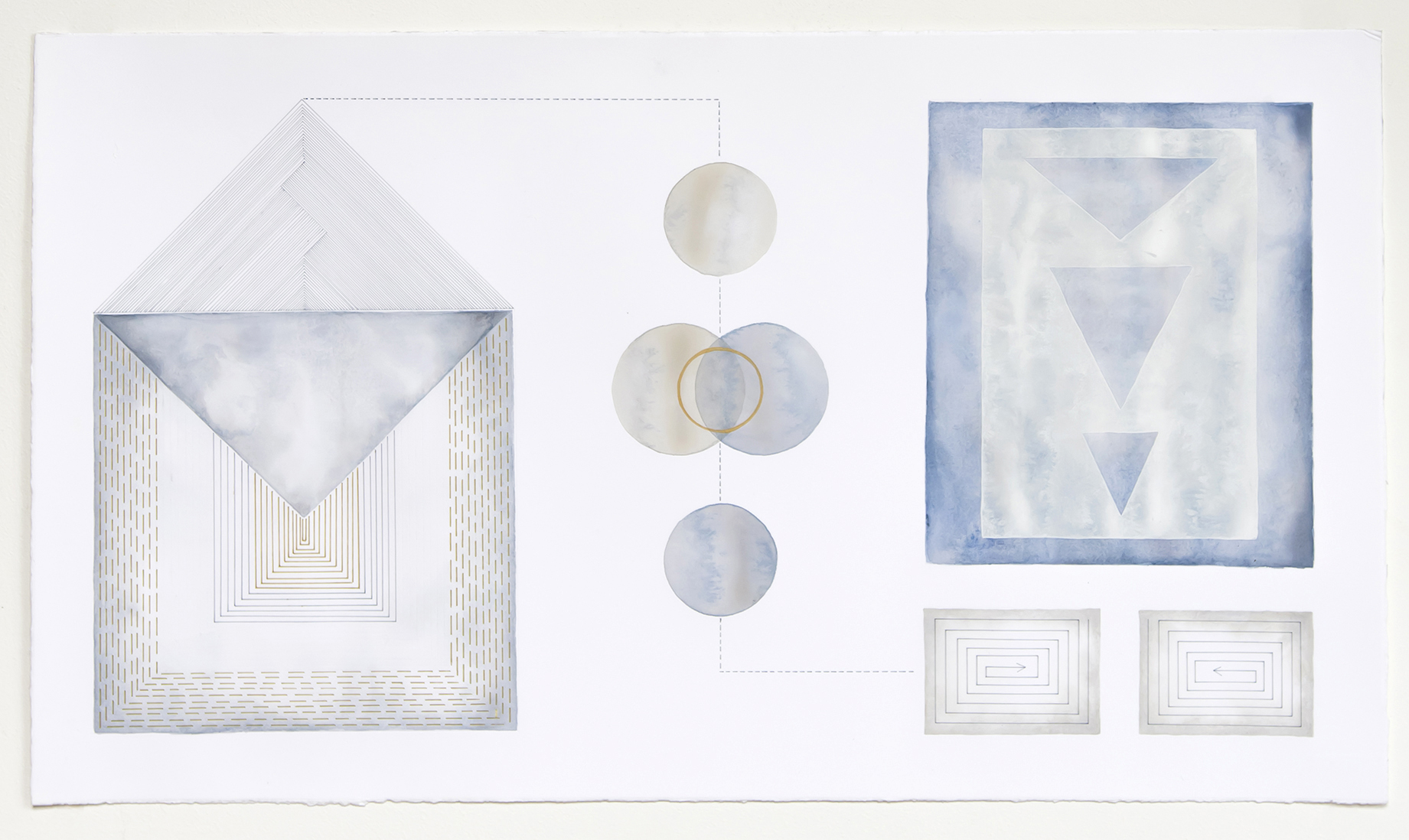 Diagrammatic Construct #5 acrylic and pen on paper, 40 x 70cm