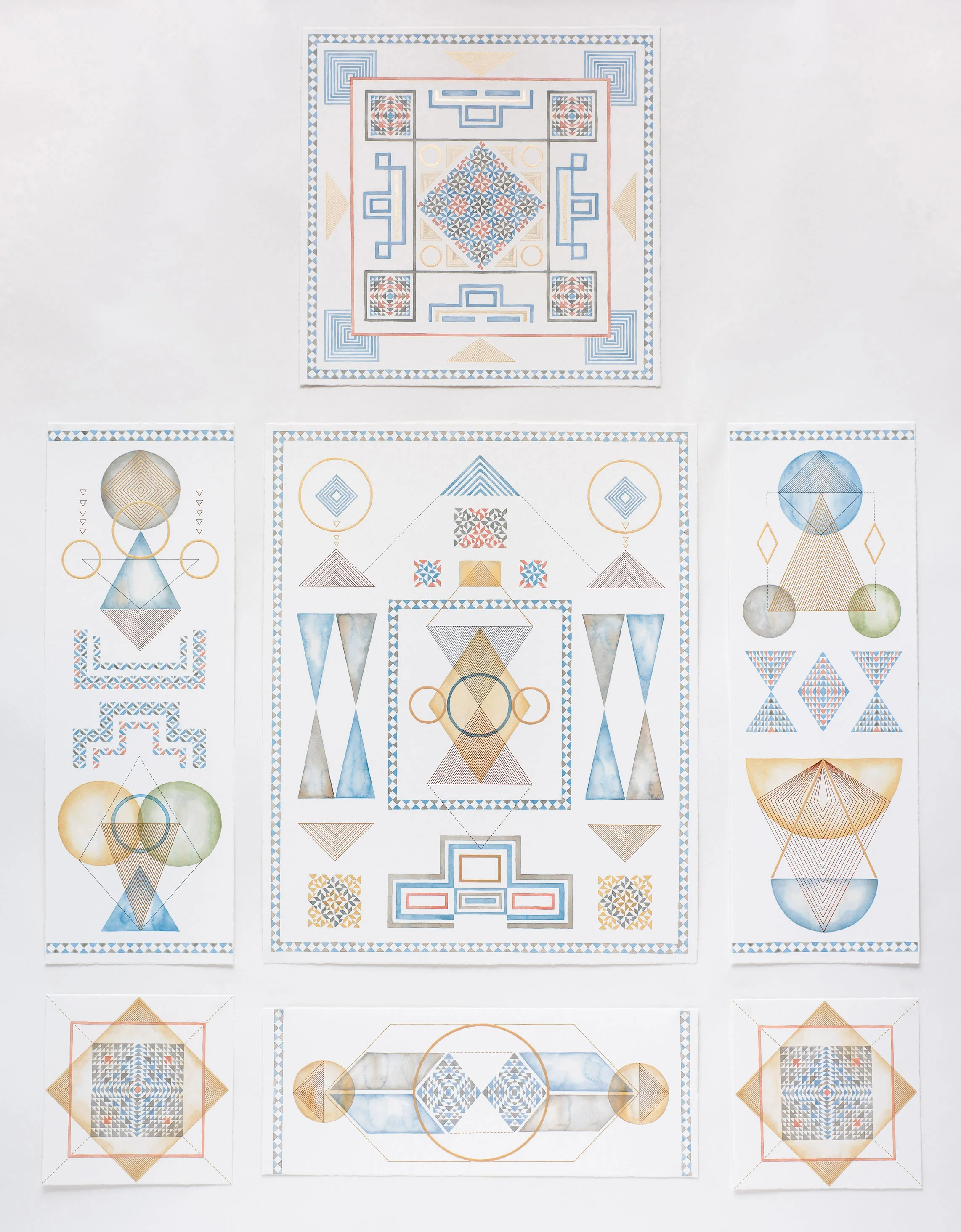 Invocation (Places in Dreams) acrylic, pen and colour pencil on paper, 150 x 120cm