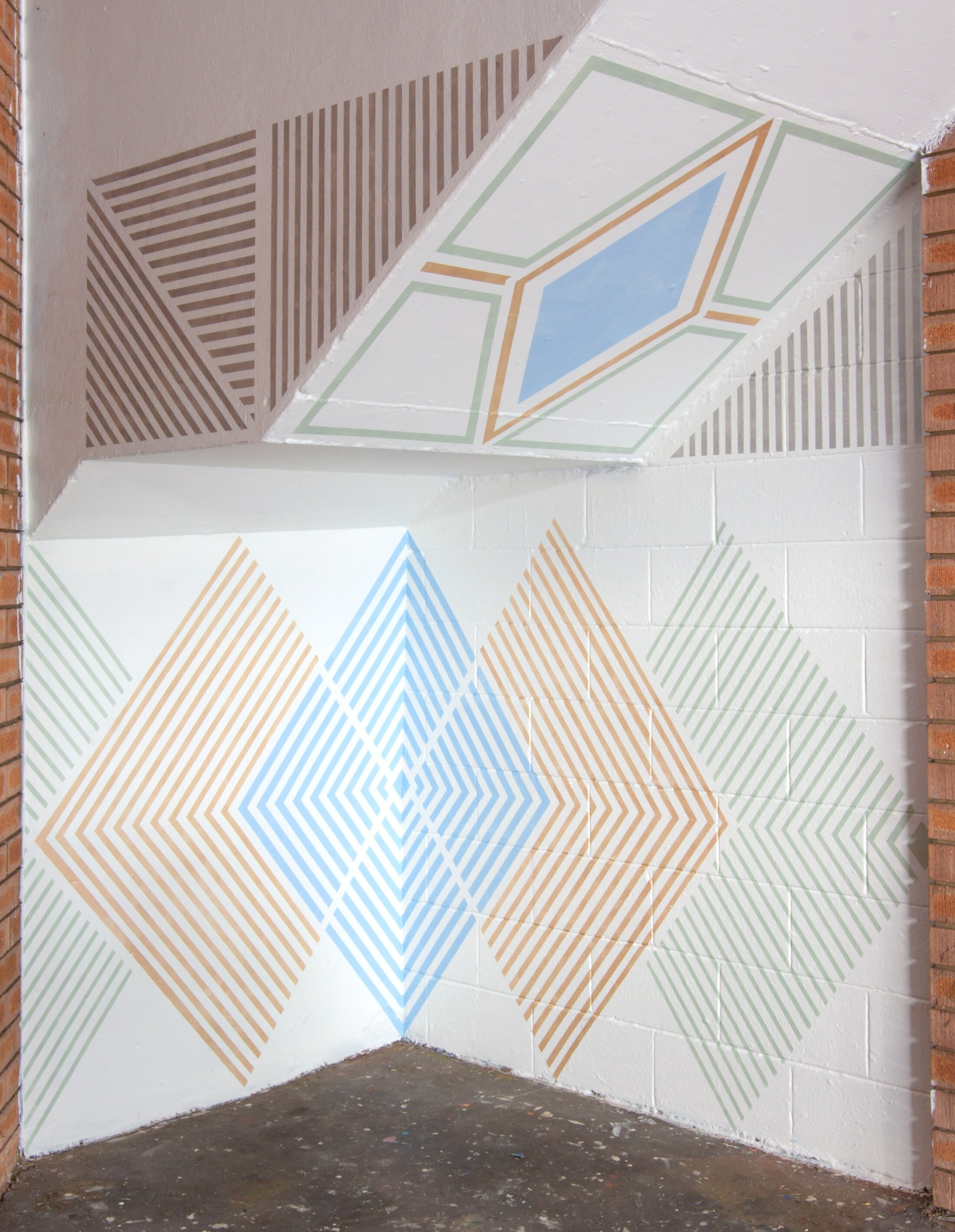   Threshold (After Bachelard)   acrylic on wall, 225 x 170 x 122 cm 