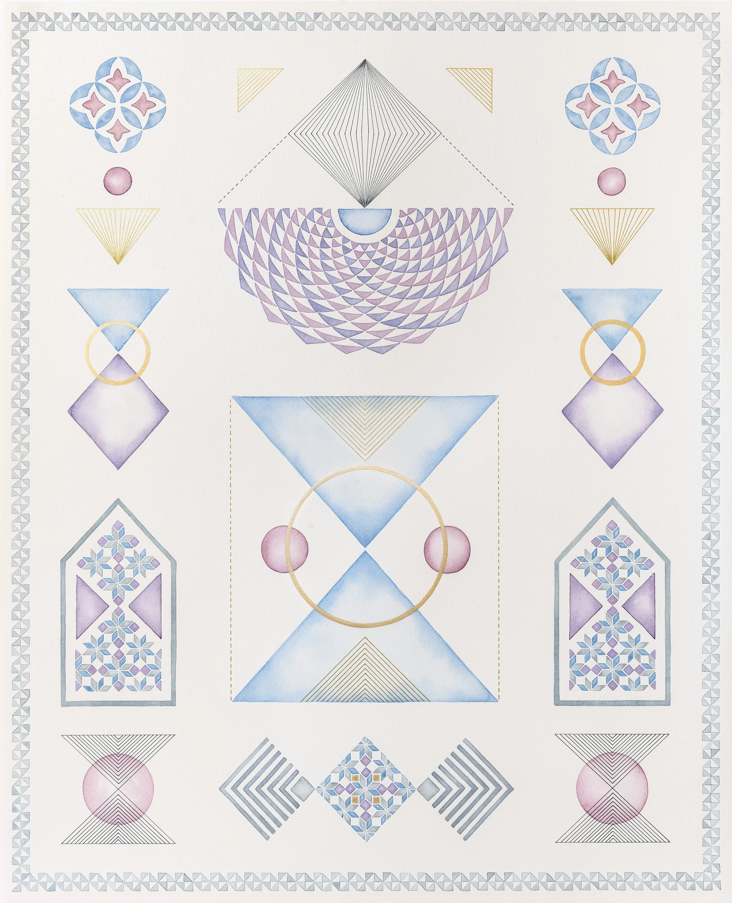 Emulation of Nature #1 , acrylic and ink pen on paper, 80 x 65cm
