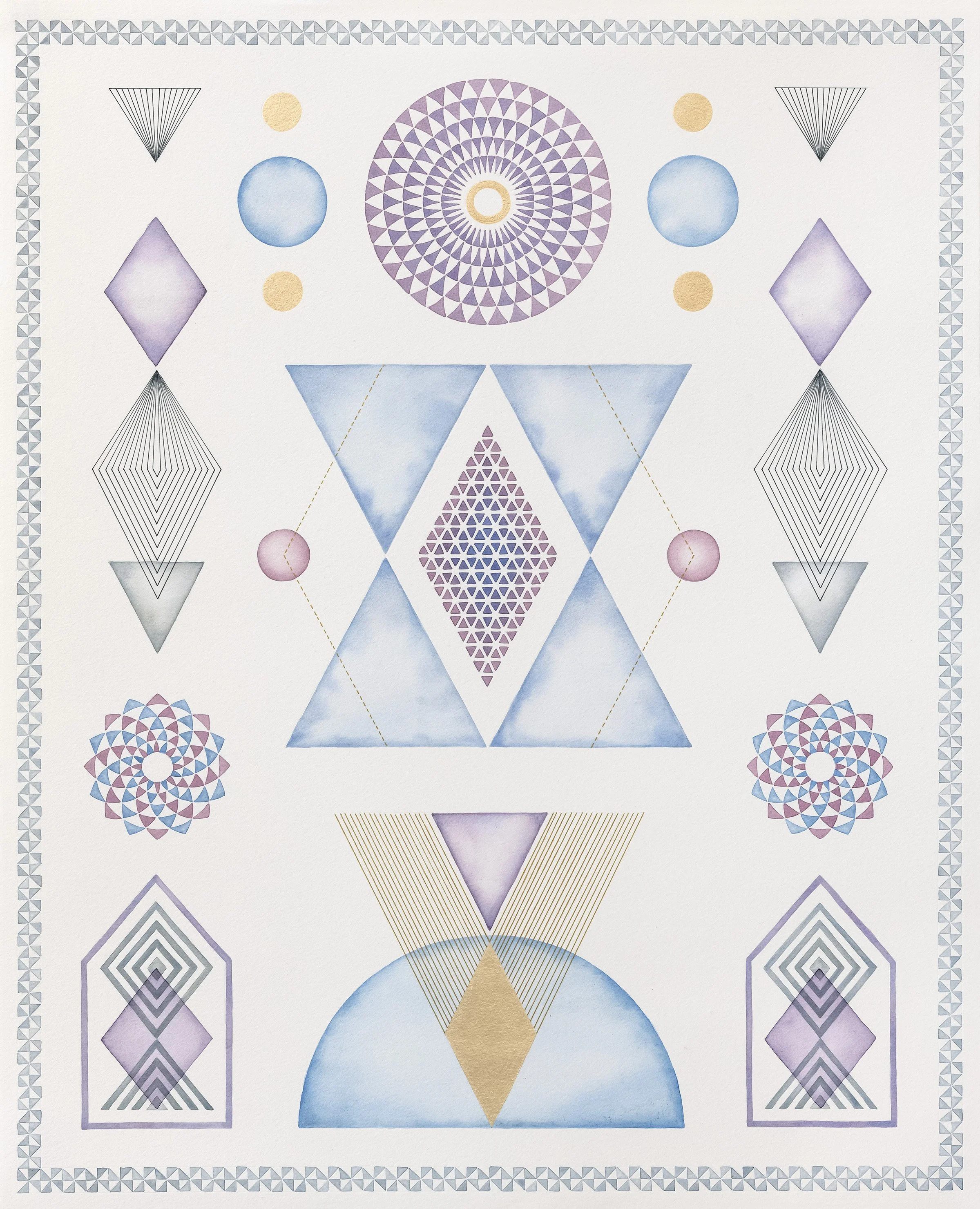 Emulation of Nature #2 acrylic and ink pen on paper, 80 x 65cm