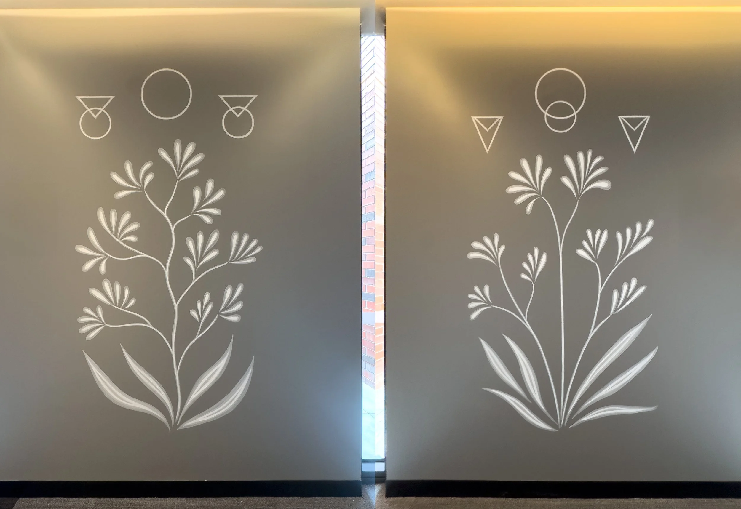   Kangaroo Paw   Acrylic on wall, 260 × 200 cm each 