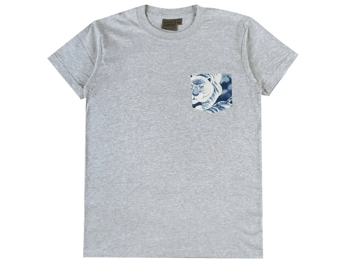 Naked and Famous - Pocket Tee - Heather 