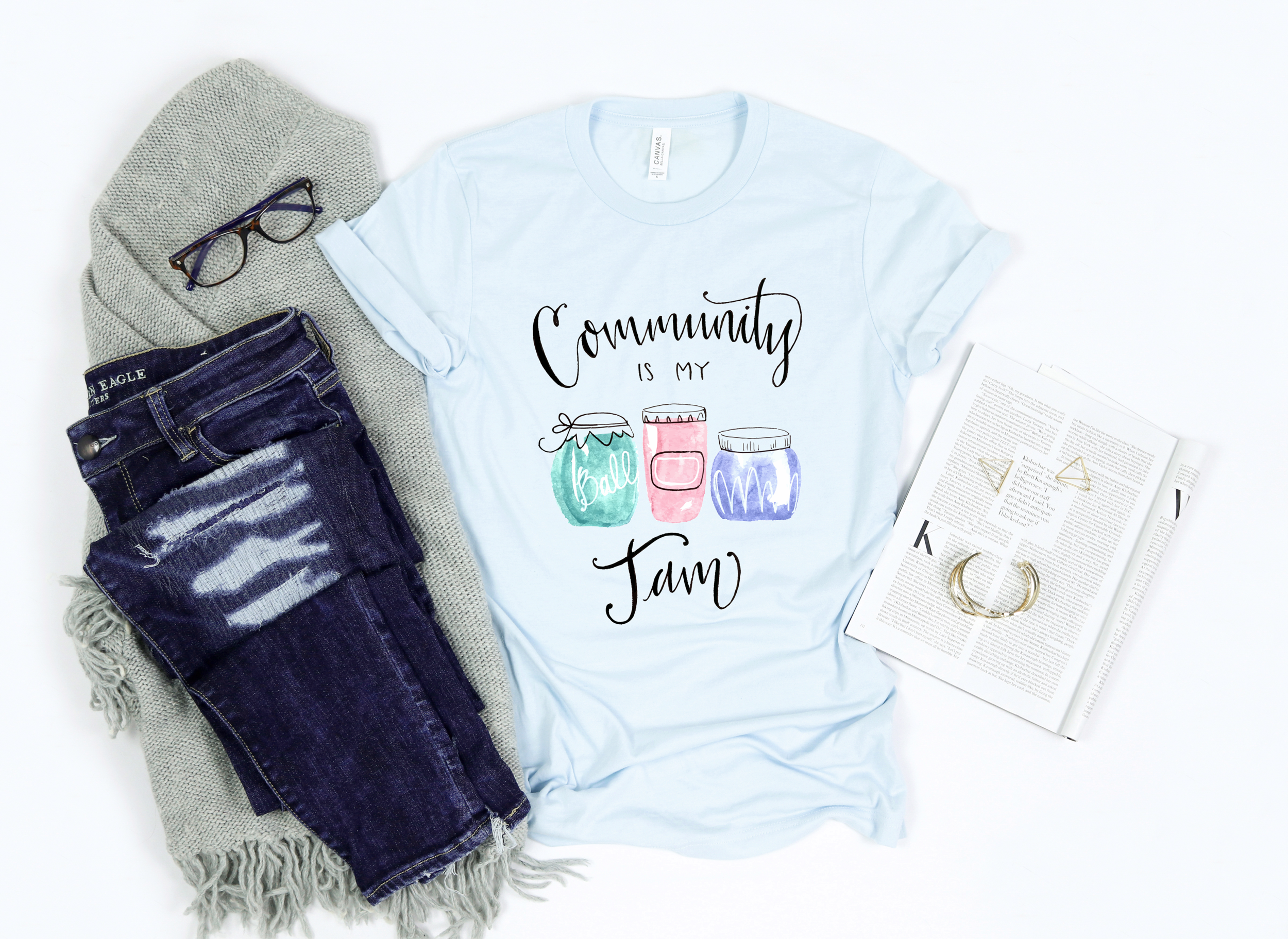 Community is Our Jam Shirts &amp; Canvas Tote