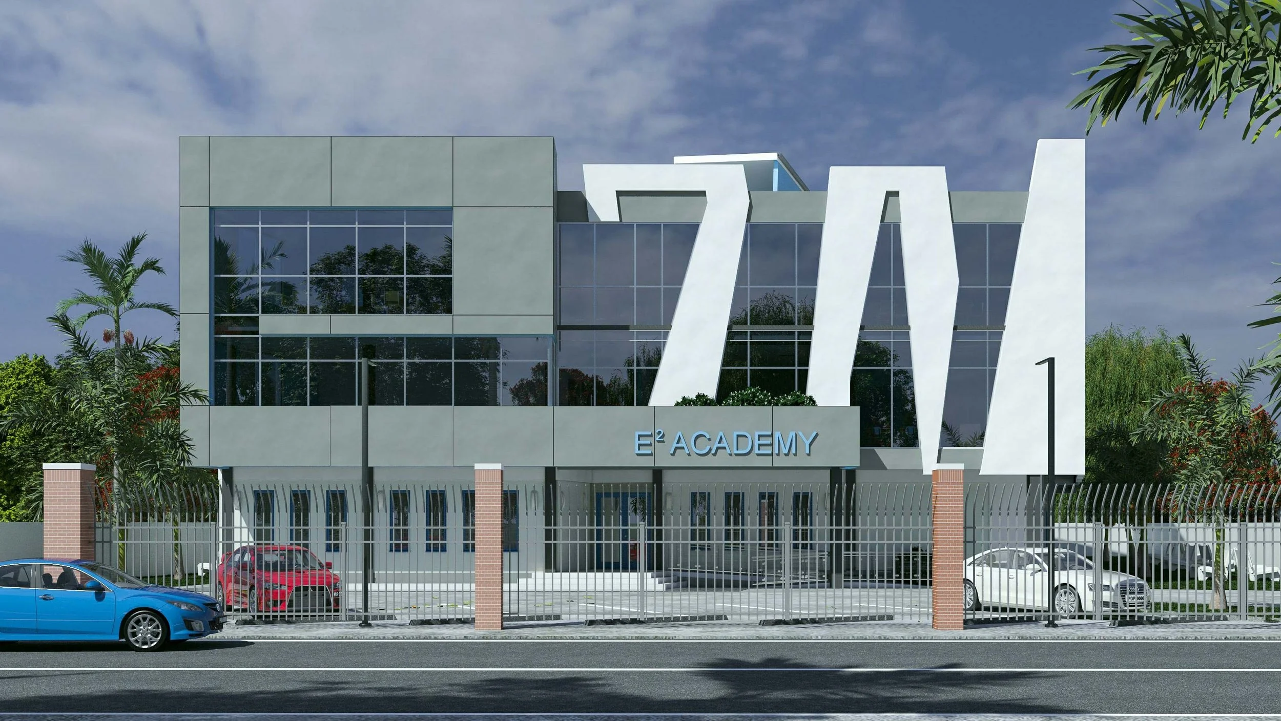 Credit: EJ Engineering & Construction Consultant Limited. Rendering of the E² Academy exterior facade.