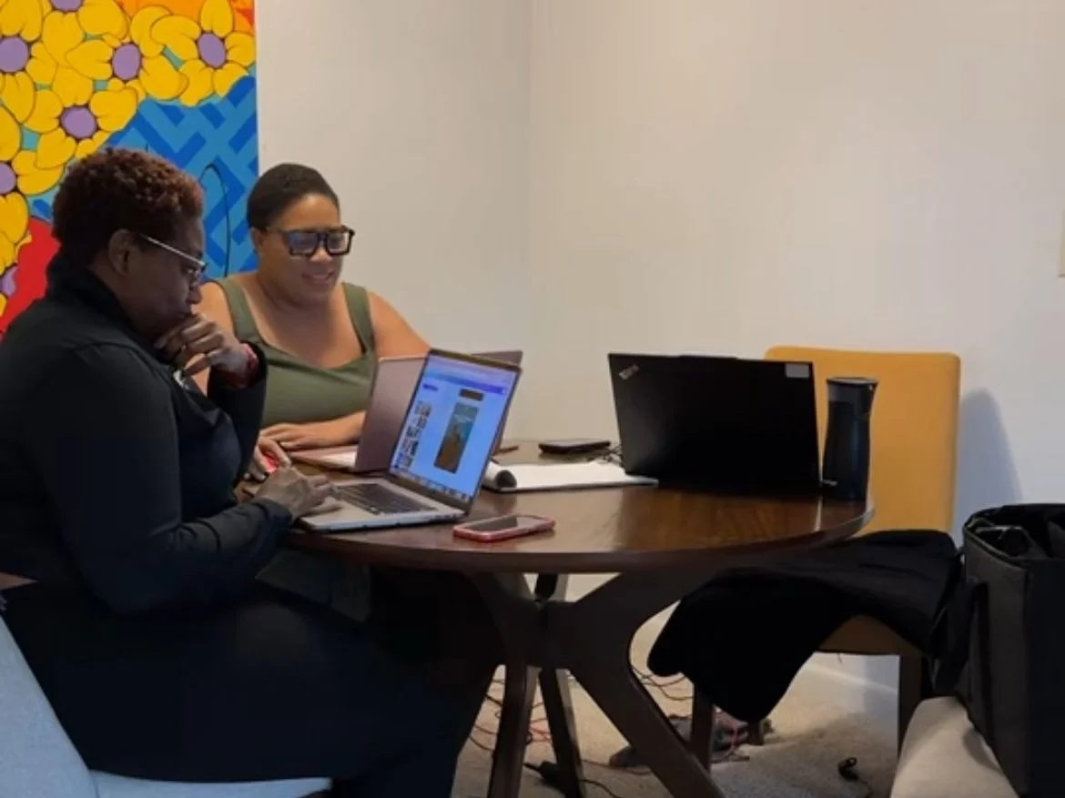 Team members working on the event together.