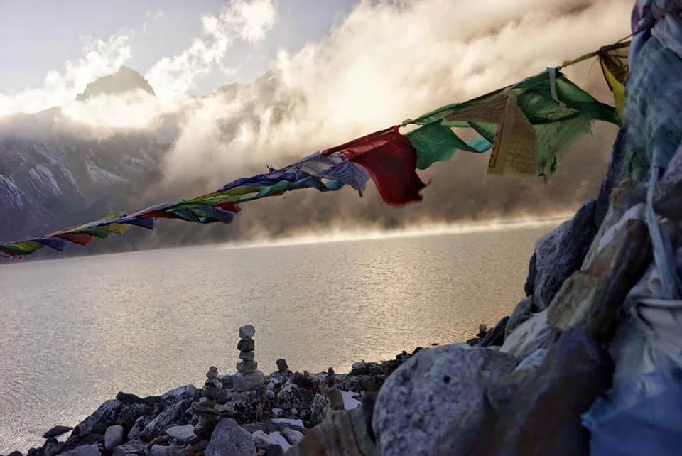 Prayer flags and the gokyo lake.jpg