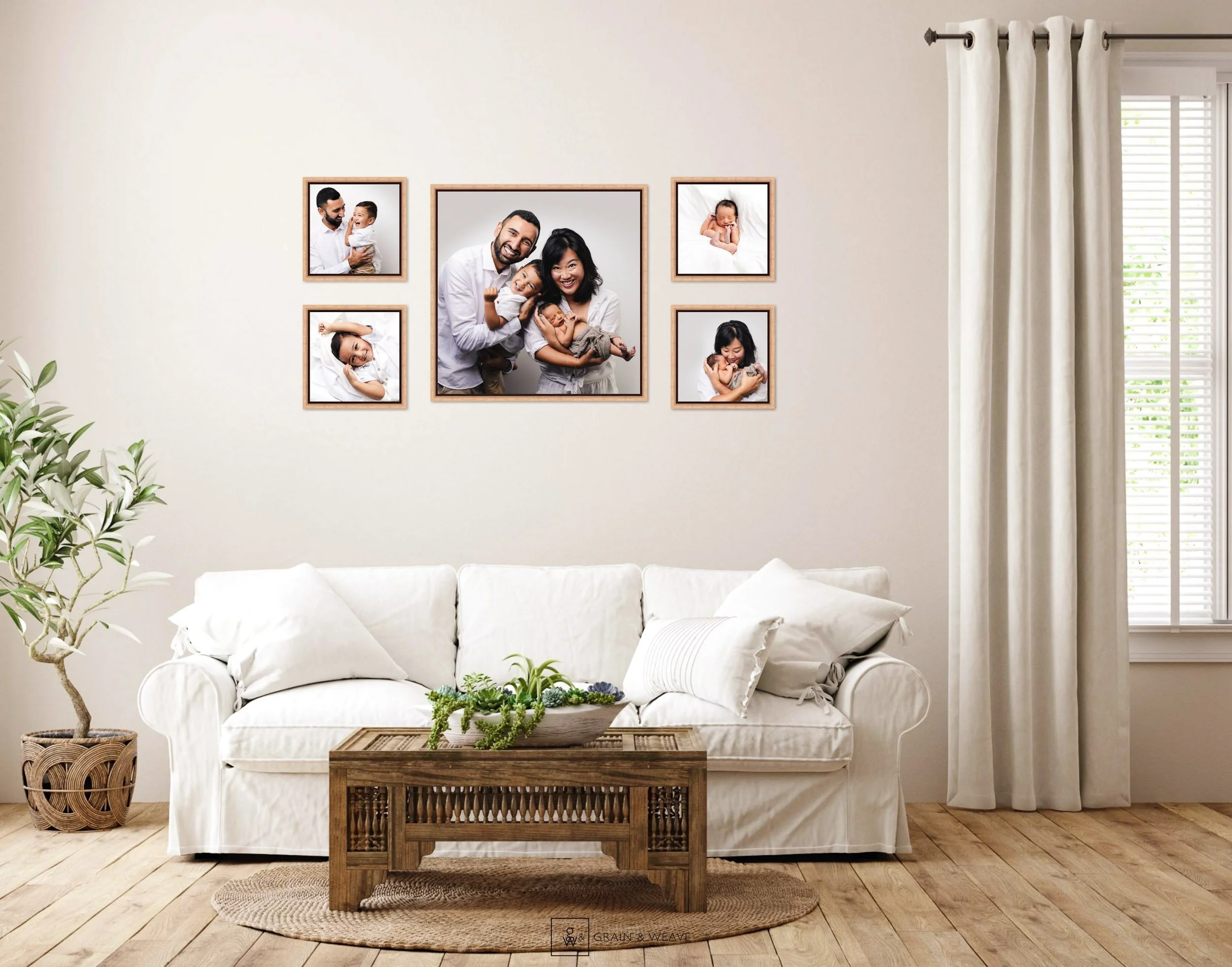 Handmade family wall art created from an in-home photography session