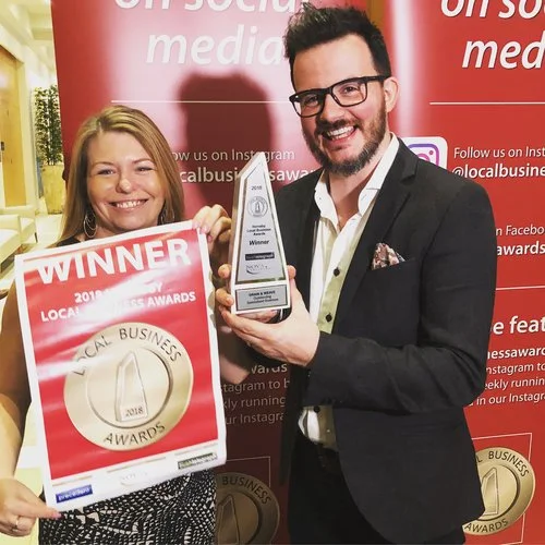 John and Adele from Grain &amp; Weave with the Outstanding Specialised Business Award