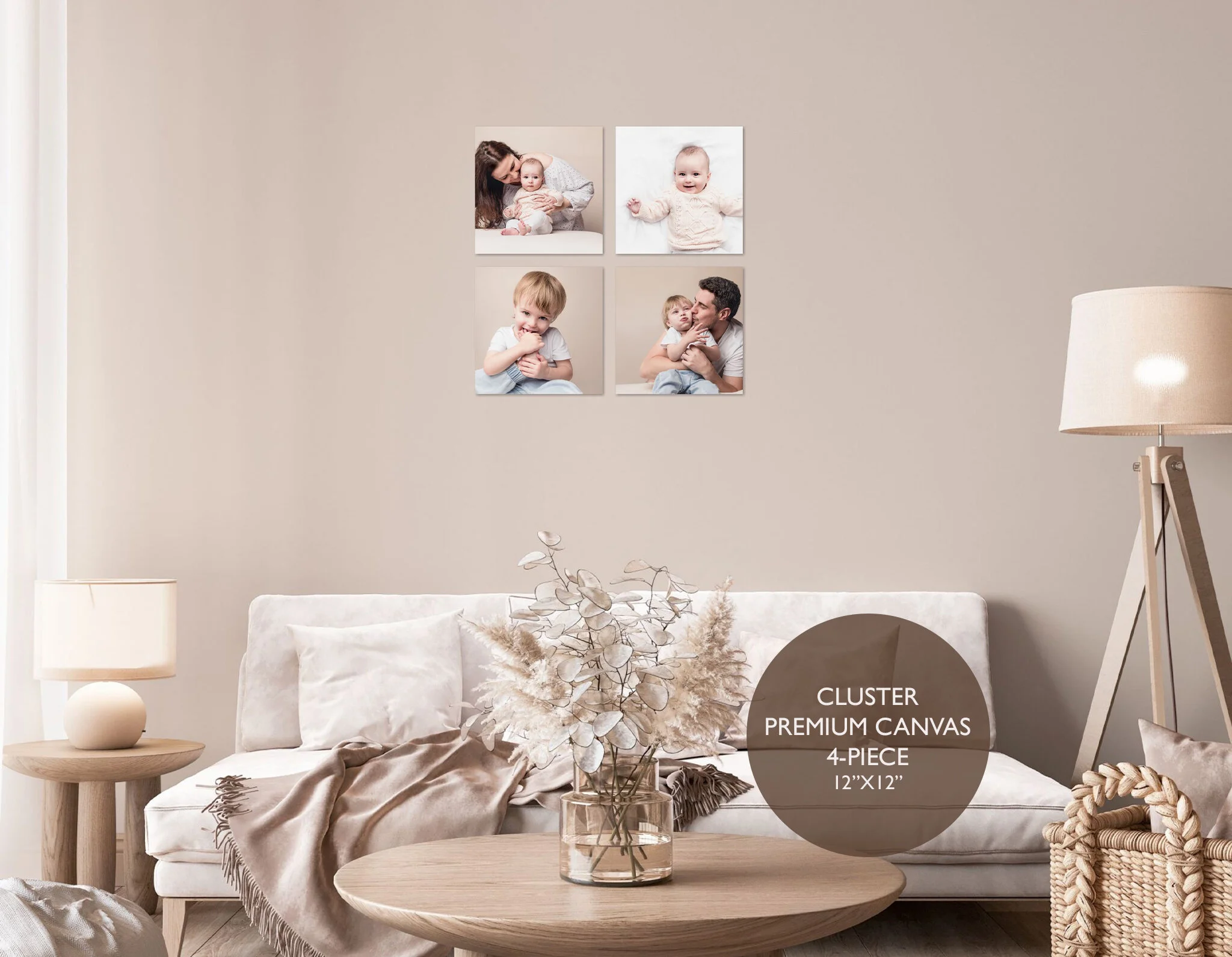 Cluster Canvas 4-Piece 12"