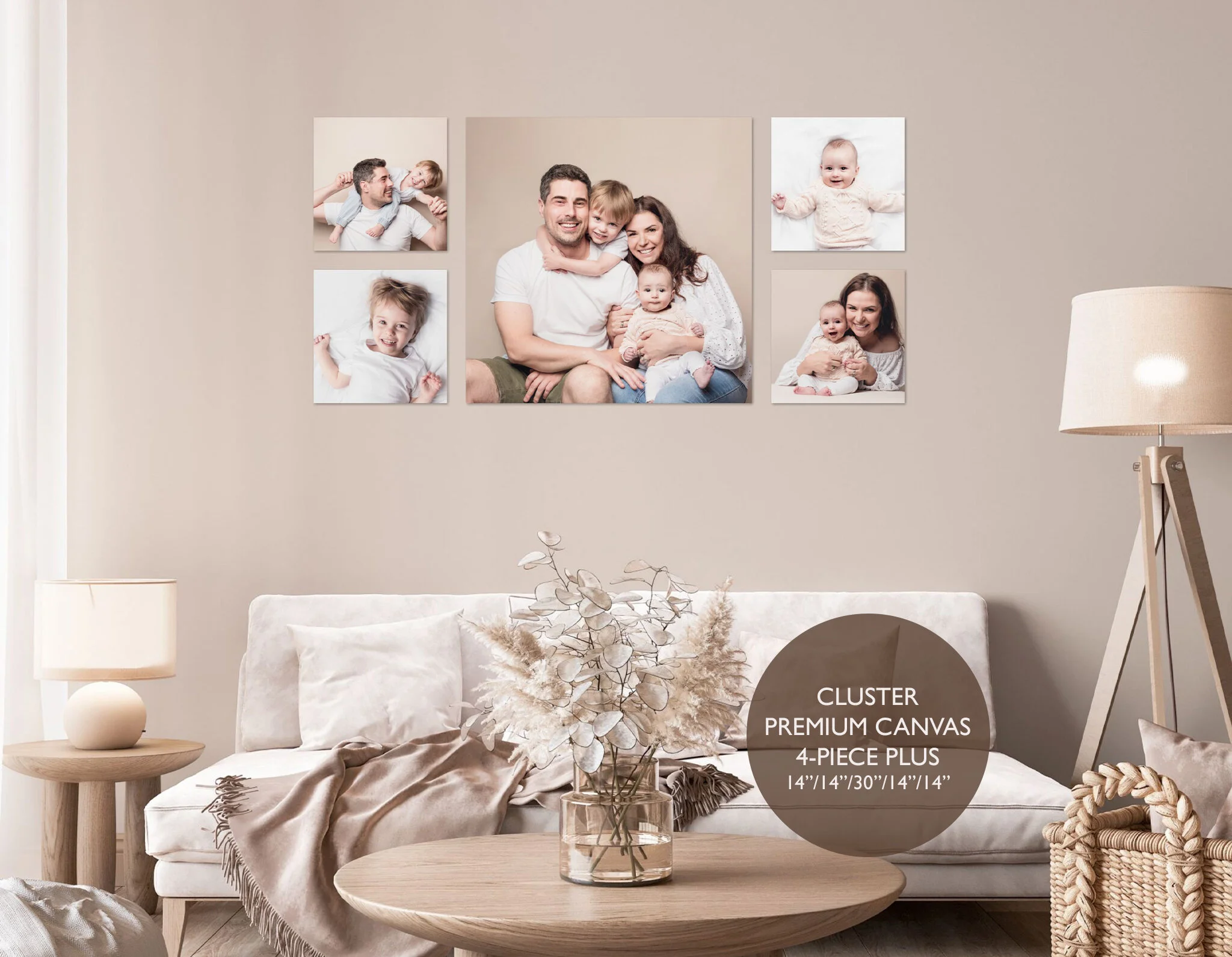 Cluster Canvas 4-Piece 14"/30"