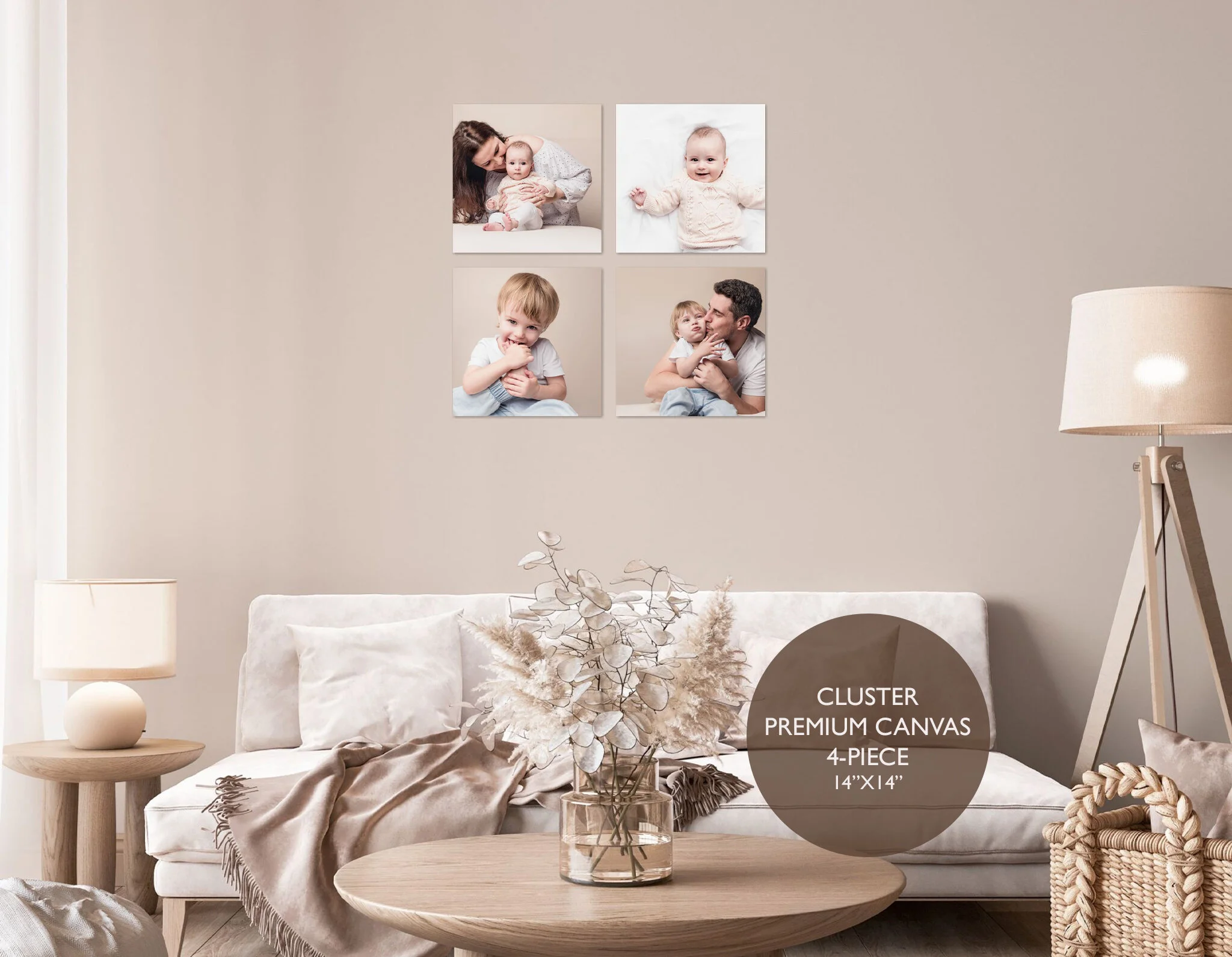 Cluster Canvas 4-Piece 14"