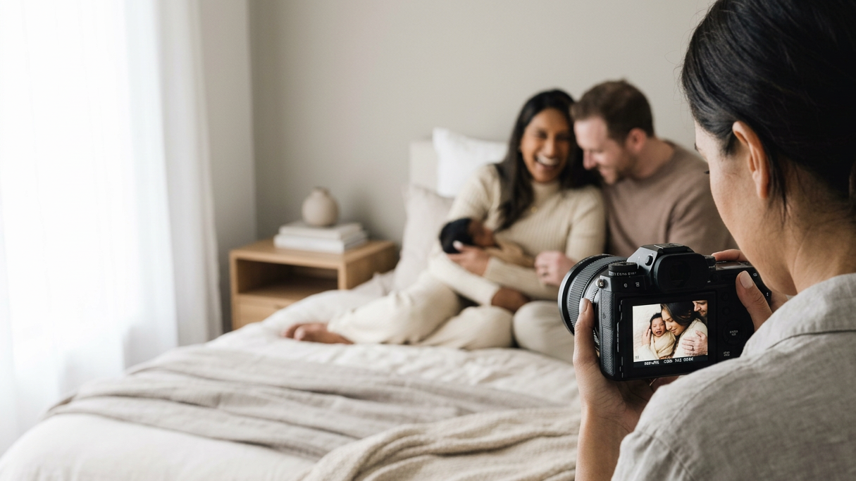 Relaxed Grain & Weave family photography session at home