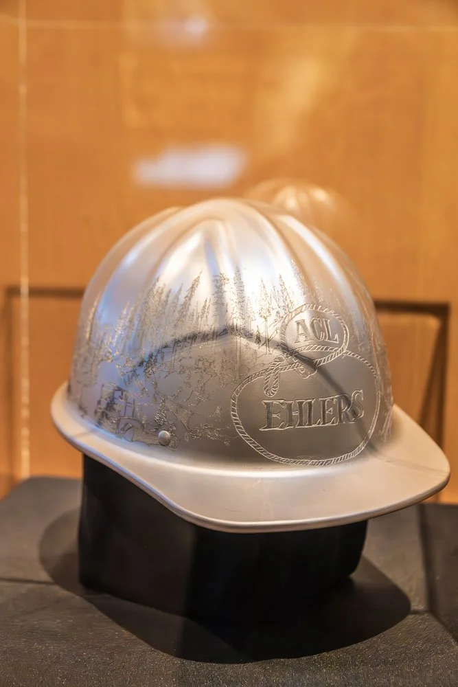 Engraved Aluminum Hardhat "Thinning the Trees"