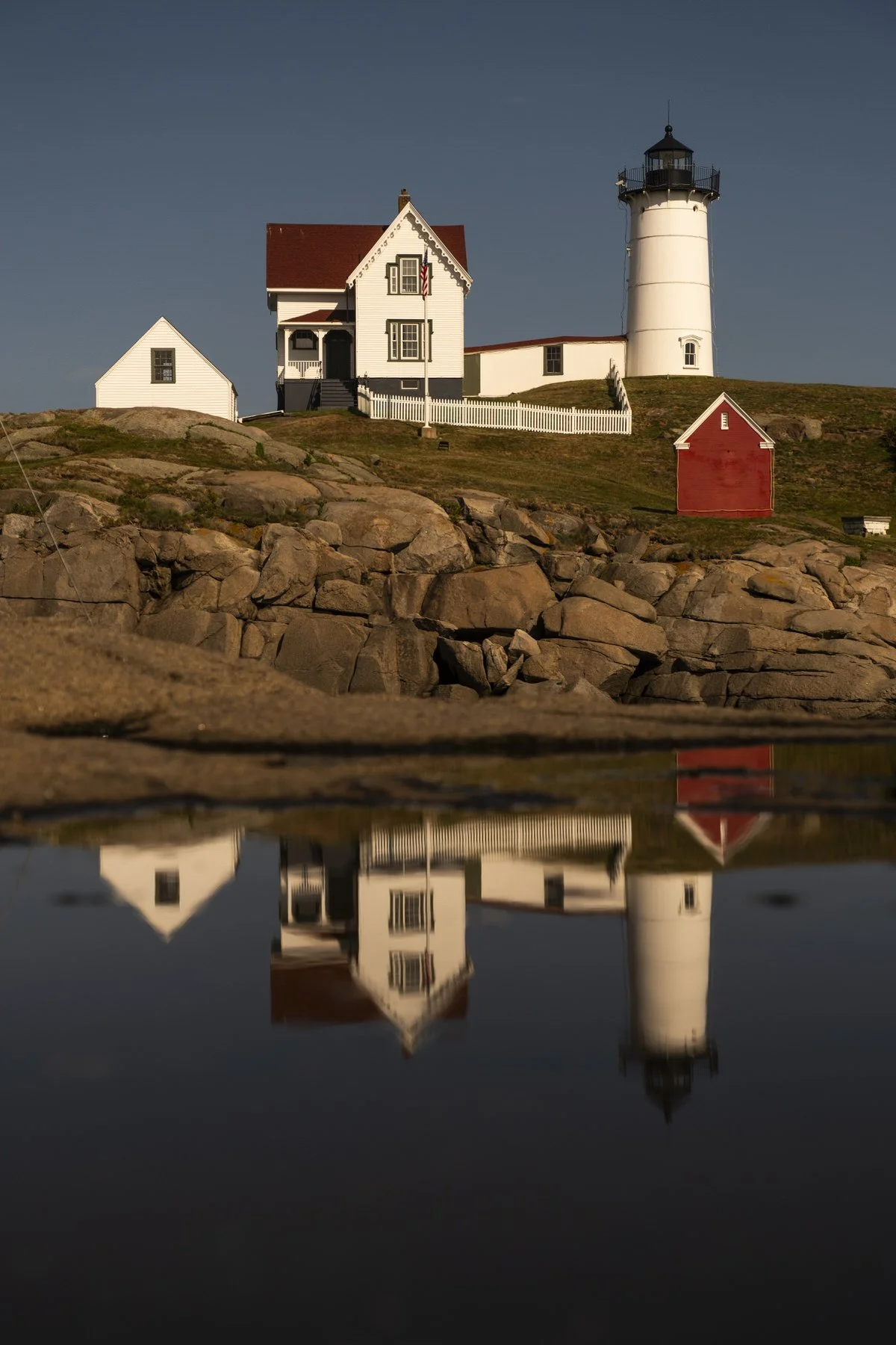 Reflection of Nubble Light in York, Maine