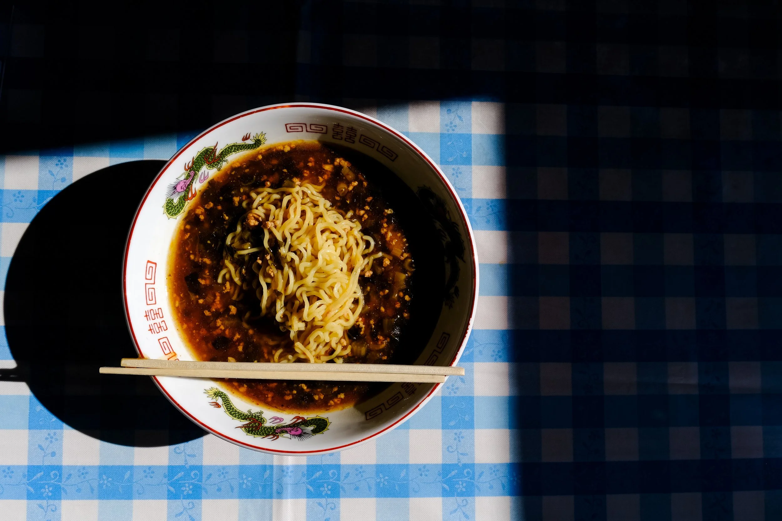 Tan tan men with chopsticks at Mitsui Shokudo