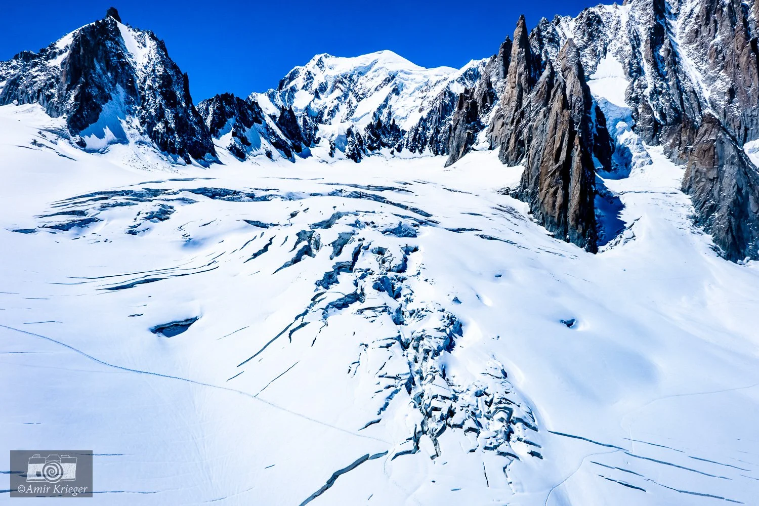 Mont Blanc and Glacier du Géant