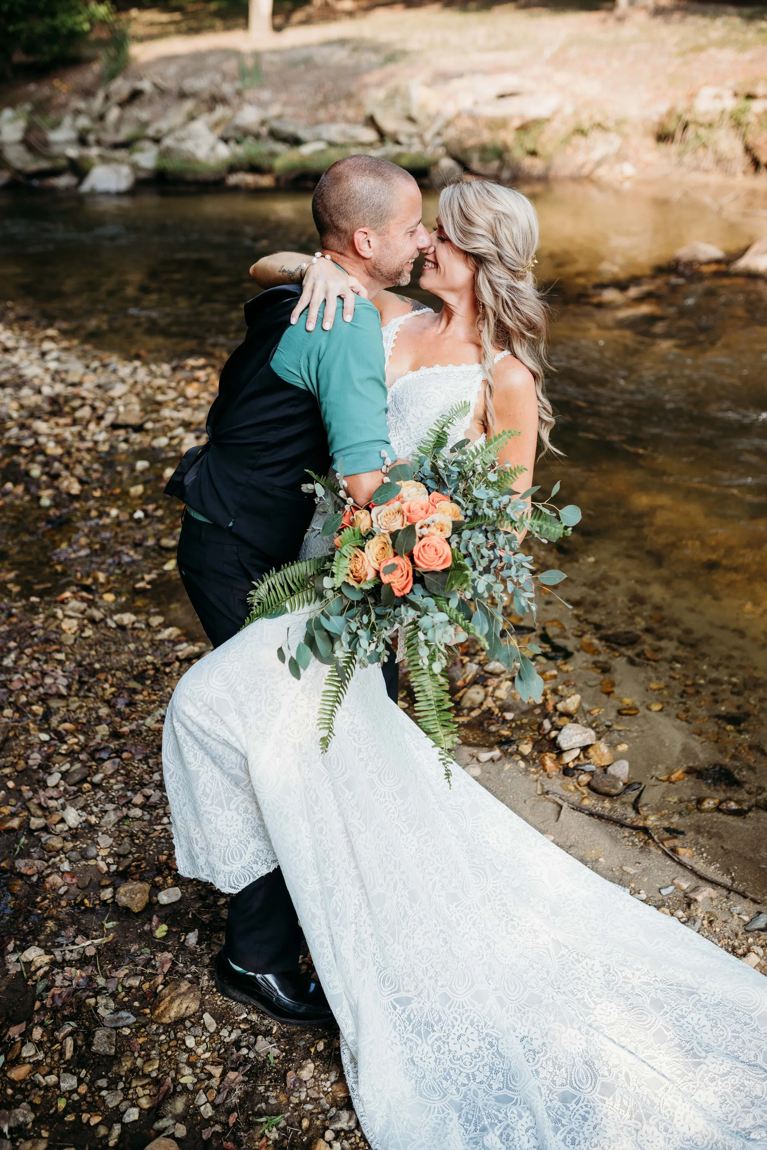 Laura + Jeff | Blue Ridge Mountain Riverside Covered Bridge Wedding 