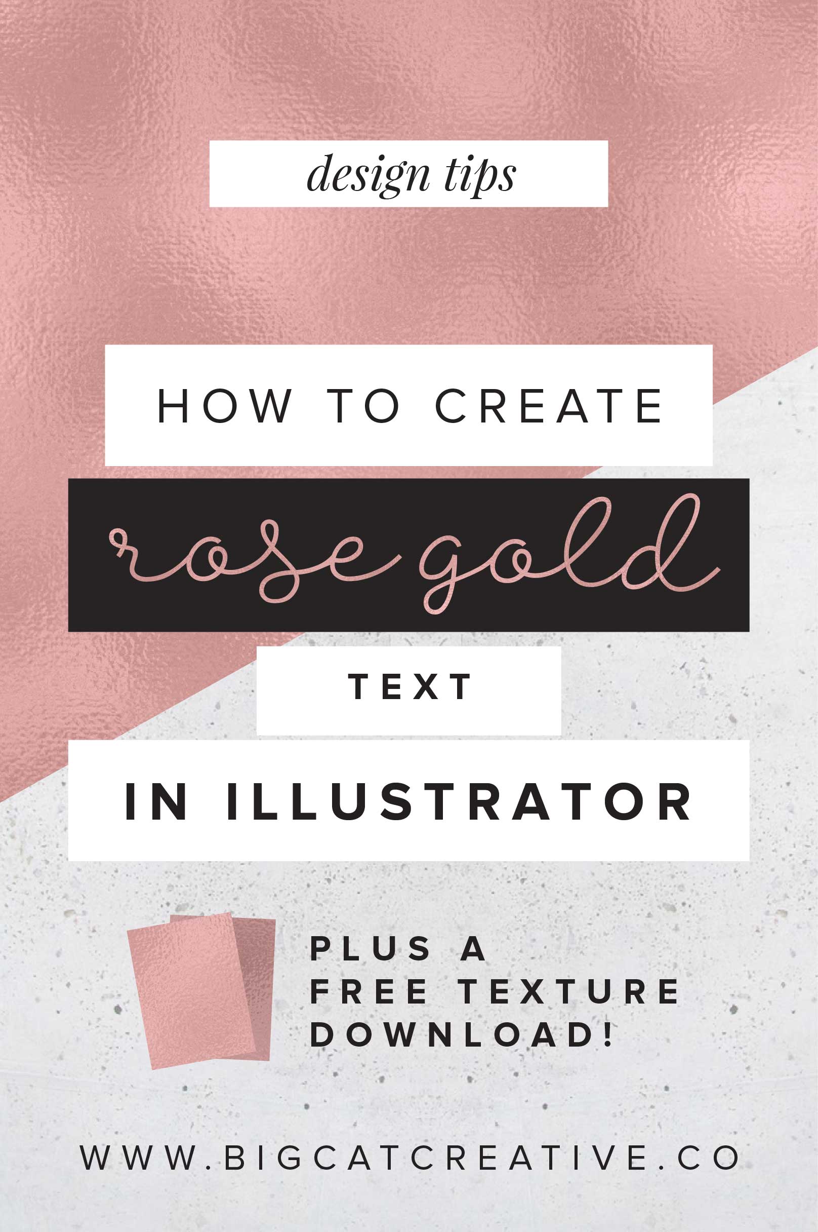 How To Create Rose Gold Text In Illustrator Big Cat Creative Squarespace Templates