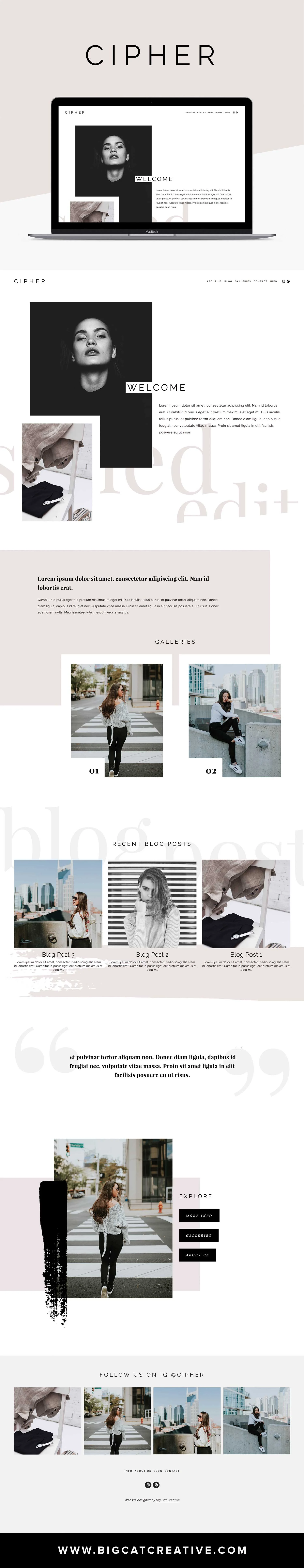 Cipher Squarespace Template by Big Cat Creative