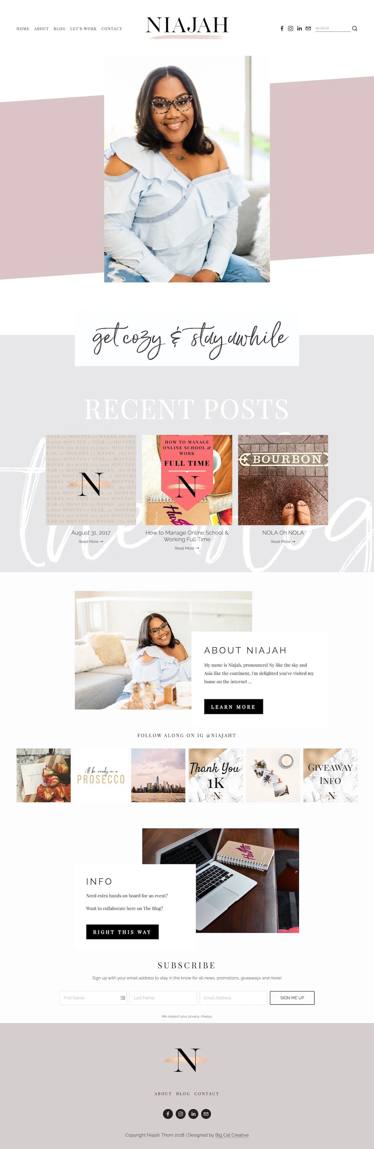 Squarespace Template Showcase: Niajah - Squarespace Template Derive by Big Cat Creative