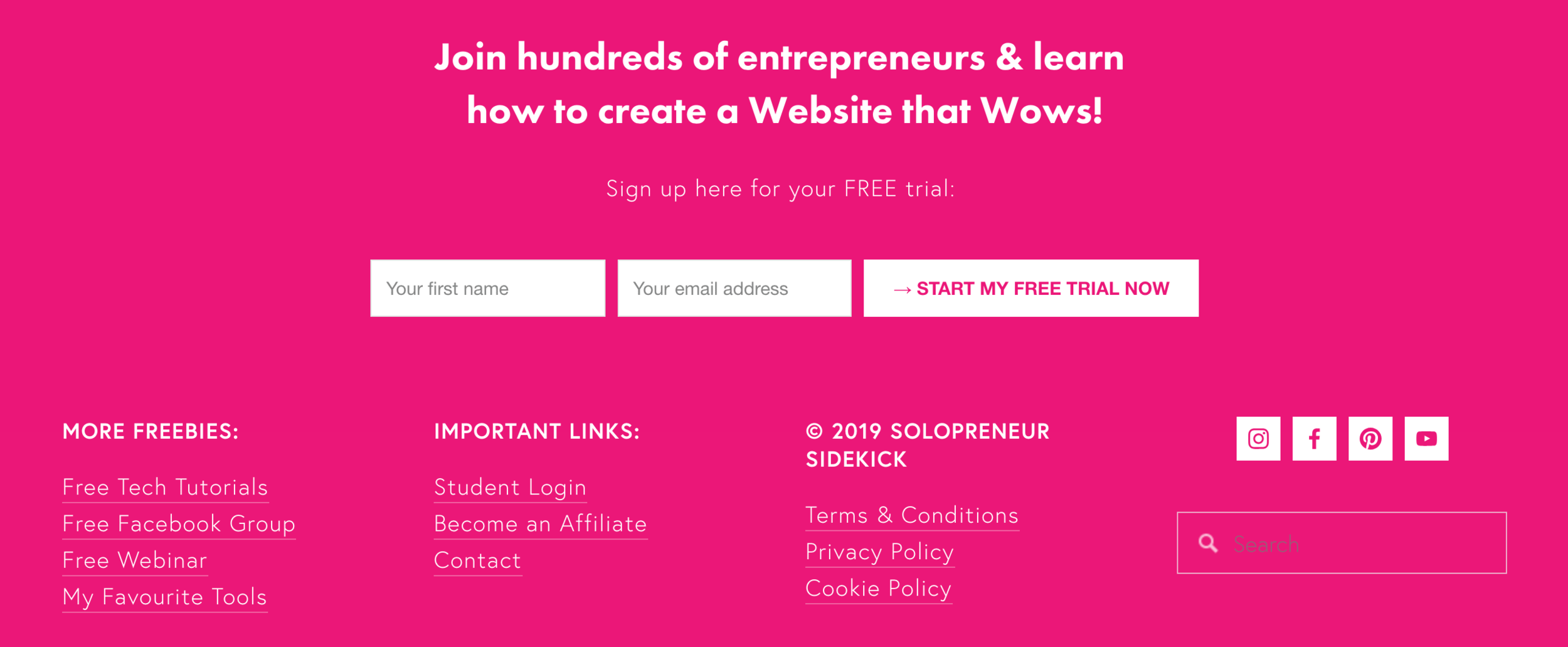 Footer from Solopreneursidekick.com