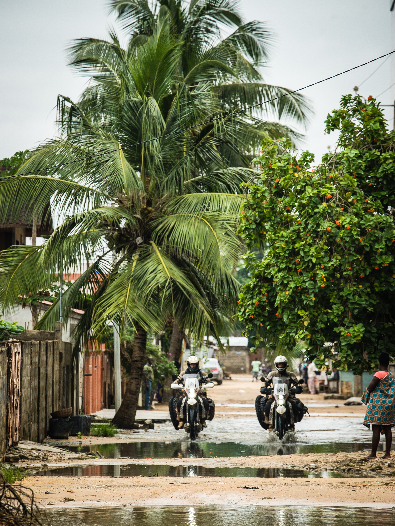 The streets of Cotonou after a monsoonal downpour that would be a taste of things to come.