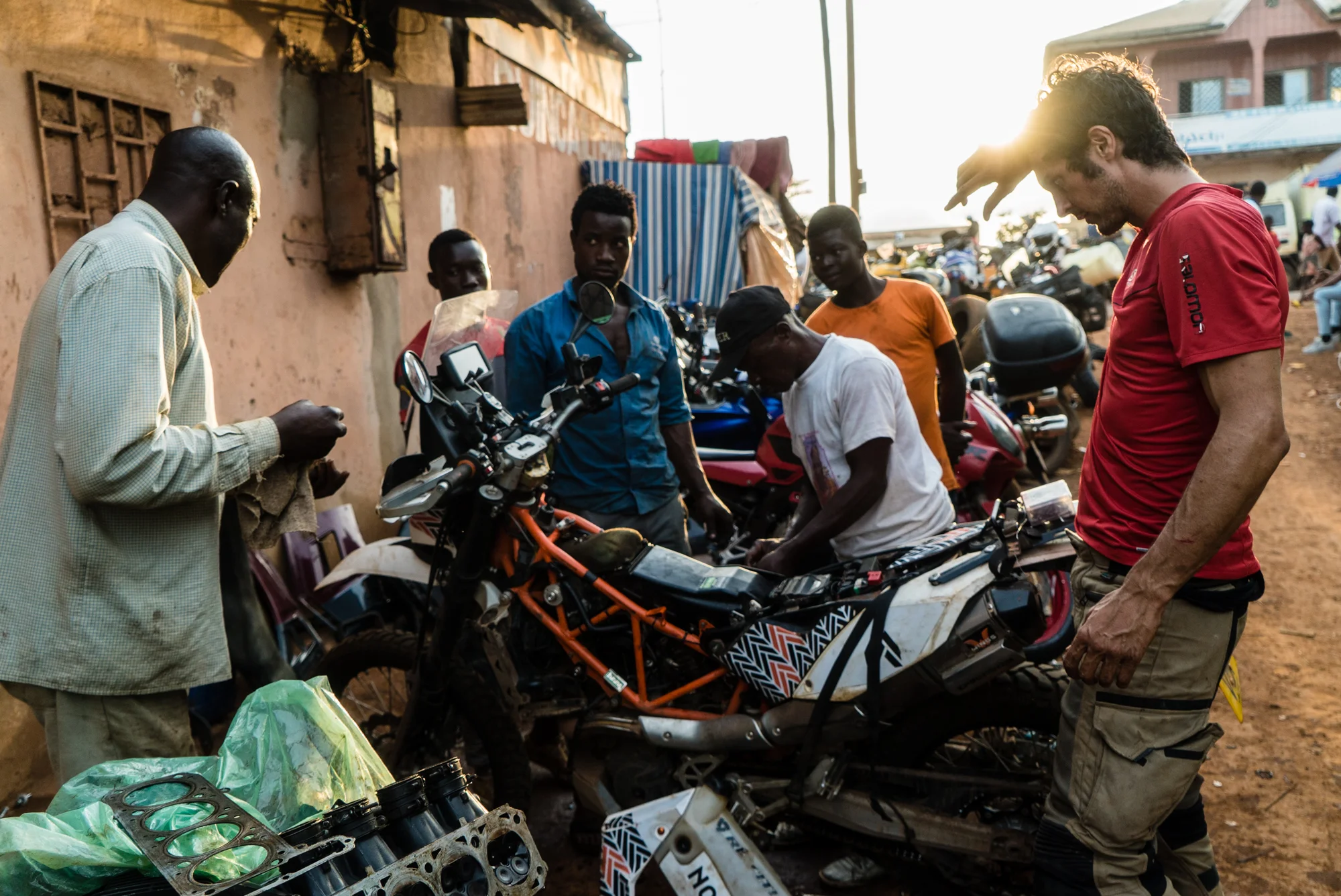 One broken rocker arm, Shaqueel and 5 Cameroonian mechanics and we were back on the road.