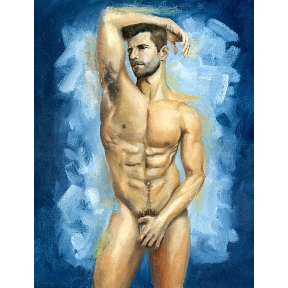 "Undress in Blue" Canvas Print