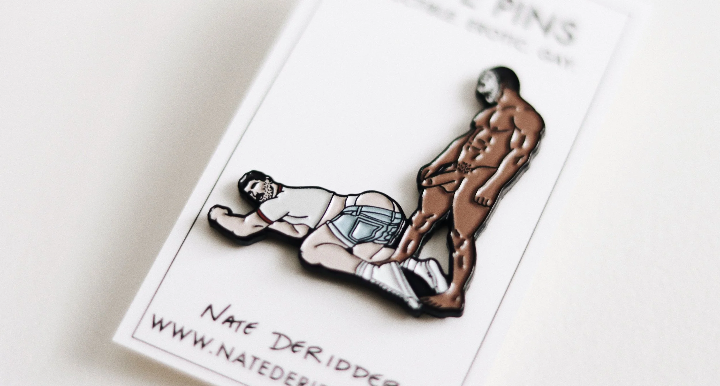 Nate DeRidder Gay Erotic At homoerotic painting gay enamel pin urinal jock muscle men hot jockstrap bubble butt vintage beefcake jock gay sex halloween mask 3.png